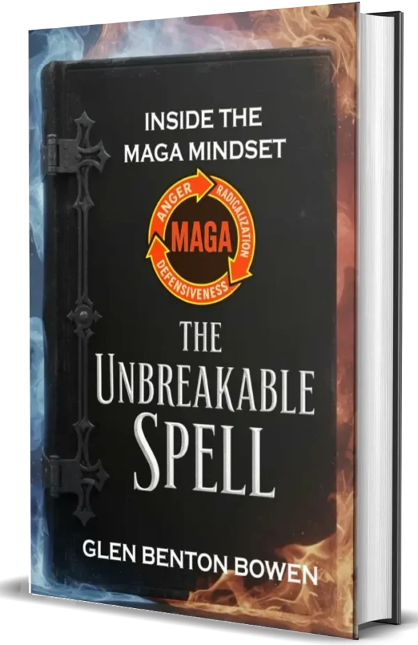 The Unbreakable Spell book cover with MAGA emblem