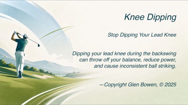 Avoid lead knee dipping in golf