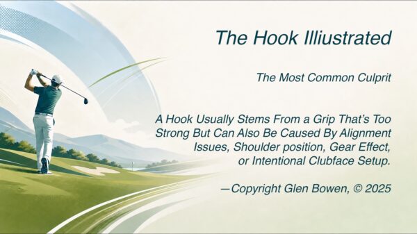 Illustration explaining golf hook mechanics.