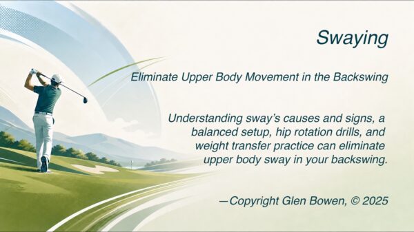 Golf swing technique focusing on upper body stability.
