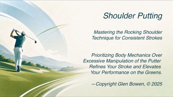 Golf instruction on mastering shoulder putting technique.