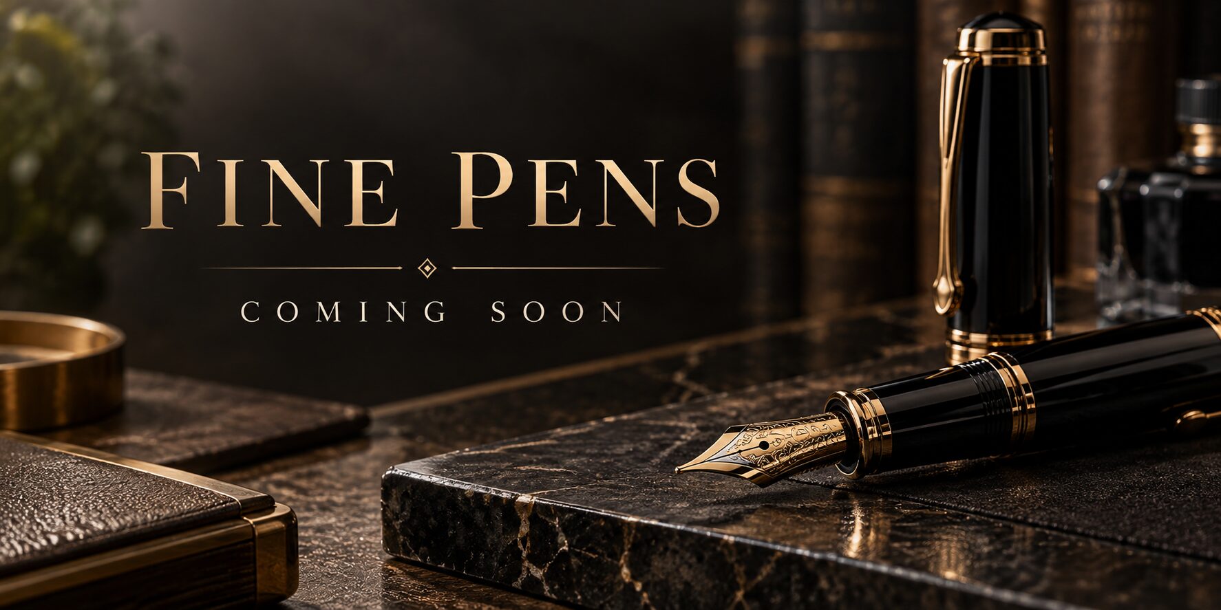 Elegant display of luxurious writing instruments.